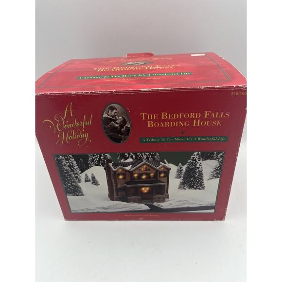 1995 DHC It's Wonderful Life Bedford Falls BOARDING HOUSE Figurine COA NIB - Picture 1 of 10